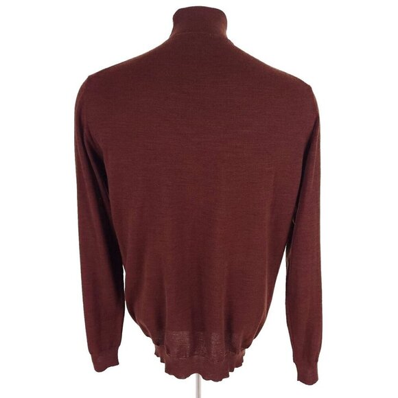 Lanvin Wool Turtleneck Knit Sweater Size XL Slim Mens Burgundy - Picture 6 of 16